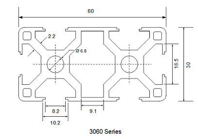 Alum Profile 3060 drawings